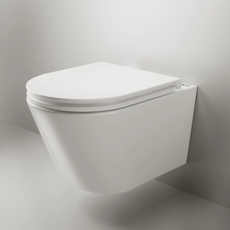 Унитаз подвесной Ceramica Nova Trend 111010S безободковый, с сиденьем микролифт, белый