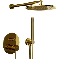 Душевой комплект Remer X Style X09S02ODO 200 мм, со смесителем, золотой