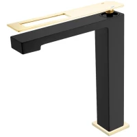 Смеситель для раковины Boheme Q 142-BG золотой/черный матовый