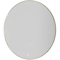 Зеркало Armadi Art 545-100-G 100x100 см, с LED-подсветкой, сенсорным выключателем, диммером, антизапотеванием, золотой