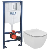 Комплект подвесной унитаз Ideal Standard Tesi T007901 + T352701 + система инсталляции Grohe 38772001