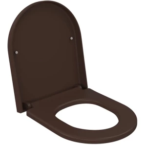 Изображение товара унитаз подвесной ambassador abner 103t20601r-102t20601 безободковый, с сиденьем микролифт, коричневый матовый