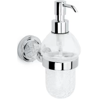 Дозатор для жидкого мыла Boheme Murano Cristal 10912-CRST-CH 200 мл, настенный, хром