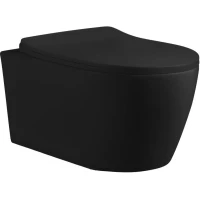 Унитаз подвесной Ceruttispa Sella Aria CT10016 безободковый, с сиденьем микролифт, черный матовый