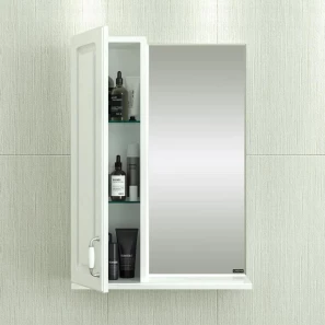 Изображение товара зеркальный шкаф 51x72 см белый глянец санта верона 700277