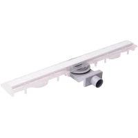 Душевой трап (лоток) Plumberia Selection Modular PSM60BO 60 см, с решеткой, 2 в 1 под плитку, белый матовый