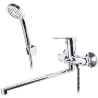 Смеситель для ванны Ekko E22105 универсальный, с душевым гарнитуром, хром