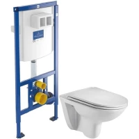 Комплект подвесной унитаз WeltWasser Baarbach 004GL-WT 10000003811 + система инсталляции Villeroy & Boch 92246100