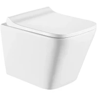 Унитаз подвесной Veconi Pulito VCN2-49R безободковый, с сиденьем микролифт, белый