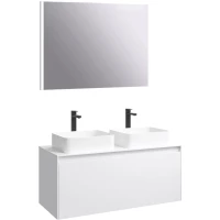 Комплект мебели белый глянец 120 см Aqwella 5 Stars Mobi MOB0112W + MOB0712W + 641945 + 641945 + SM0210