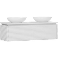 Тумба под раковину Belux Дубай НП 128 4810924282095 128 см, подвесная, со столешницей, подсветкой, белый матовый