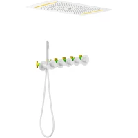 Душевой комплект Timo Saona SX-2319/16SM 680x430 мм, с термостатом, белый матовый