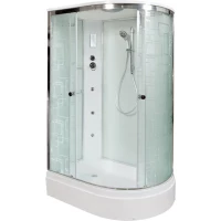 Душевая кабина 120x80x220 см Deto EM2712LGM+EL матовое с прозрачным узором