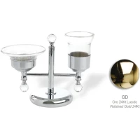Стакан для зубных щеток с мыльницей Stil Haus Smart Light SL15(16) настольный, золотой