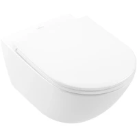 Унитаз подвесной Villeroy & Boch Universo 4670T901 безободковый, торнадо, с сиденьем микролифт, альпийский белый