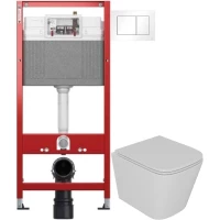 Комплект подвесной унитаз D&K Berlin DT1436516 + система инсталляции Tece 9400413
