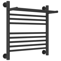 Полотенцесушитель водяной 500x500 темный титан муар Сунержа Богема с полкой+ 15-0223-5050