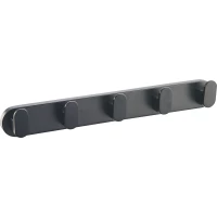 Планка с крючками Wonzon & Woghand Carbon WW-7755 для ванны, черный матовый