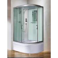 Душевая кабина WeltWasser Halle 1202 L 10000003251 120x90x217 см L, с крышей, высокий поддон, профиль матовый хром, стекло прозрачное