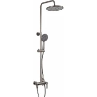 Душевая система Frap F2488-9 255 мм, со смесителем, оружейная сталь