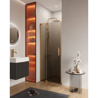 Душевая дверь Cezares Slider SLIDER-B-1-80/90-BR-BORO 80-90 см, профиль золотой матовый, стекло бронза
