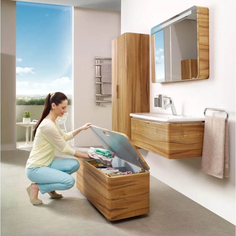 Зеркальный шкаф 80x70 см натуральная древесина Vitra Nest Trendy 56175