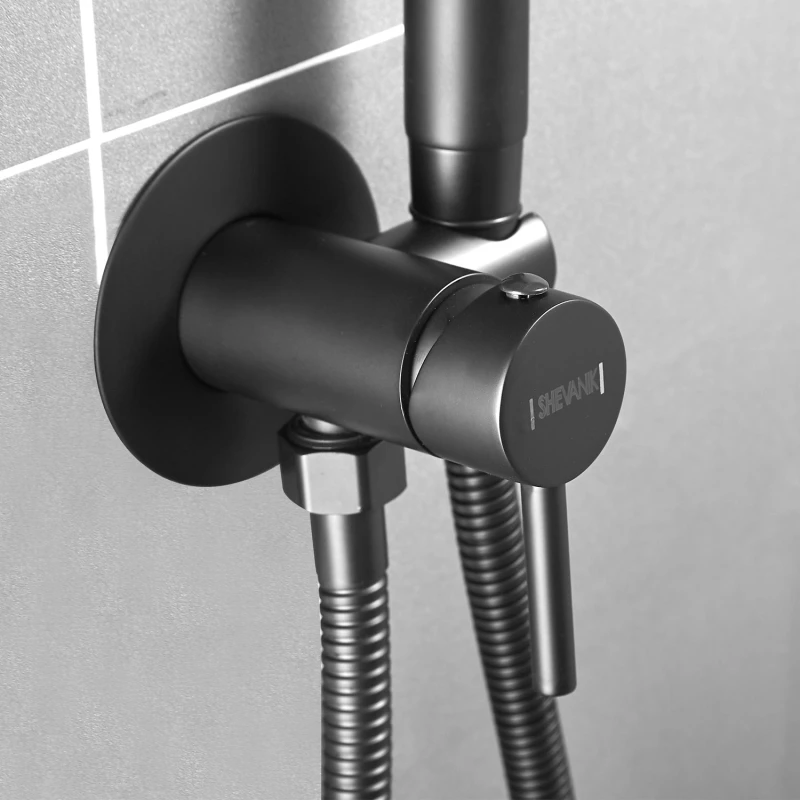Гигиенический душ Shevanik S147H со смесителем, черный матовый