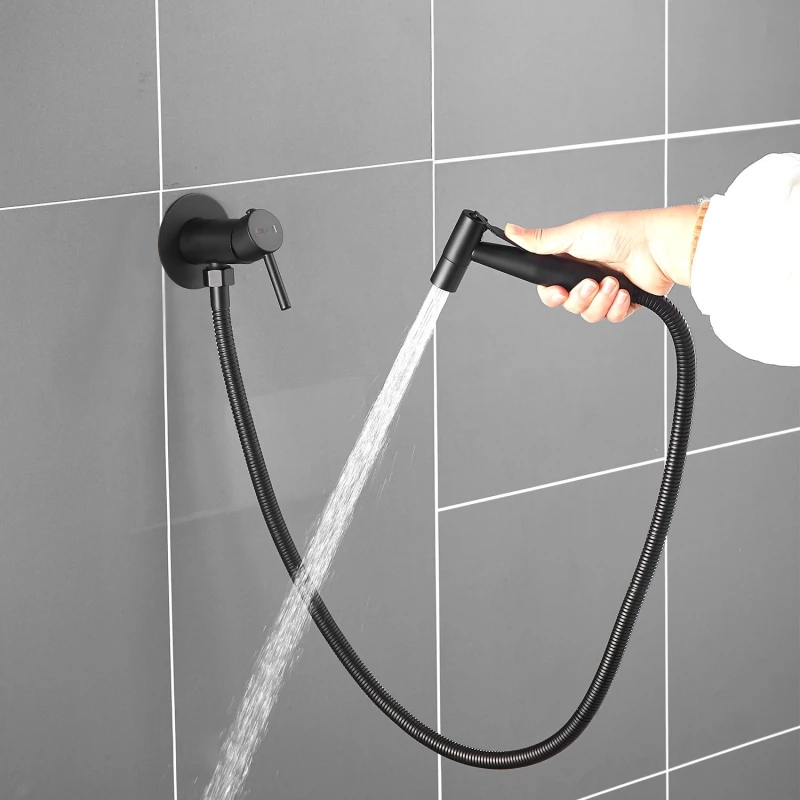 Гигиенический душ Shevanik S147H со смесителем, черный матовый
