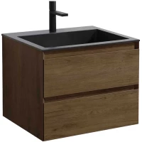 Тумба с раковиной дуб табачный 60 см Vincea Luka VMC-2L600TO + VCB-13600B