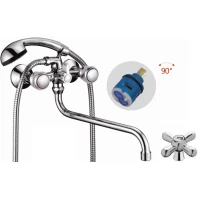 Смеситель для ванны D-Lin D146819 универсальный, с душевым гарнитуром, хром