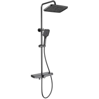 Душевая система Wonzon & Woghand ThermoKlick WW-B3098-A-BGG 300x200 мм, с термостатом, темный графит матовый