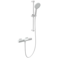 Термостат для ванны Wonzon & Woghand Plate WW-C2017-A-MW с душевым гарнитуром, белый матовый