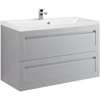 Тумба под раковину Art&Max Platino AM-Platino-1000-2C-SO-GCM 99,3 см, подвесная, светло-серый матовый