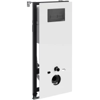 Инсталляция для унитаза WasserKRAFT Abens 20 20TLT.010.ME.WH.MB03 с кнопкой смыва, черный матовый