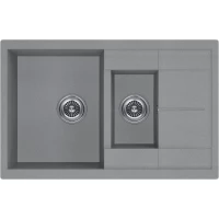 Кухонная мойка KuchenStern Ku-Granit Flug 60-2 110TN10 78x50 см, титан