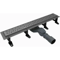 Душевой трап (лоток) Cezares Slider SLIDER-LD-60-GM 60 см, с решеткой, перфорированный, оружейная сталь матовый