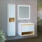 Комплект мебели белый/дуб 77 см Jorno Glass Gla.01.77/P/W + Mol.08.80/W + Gla.02.77/W - 2