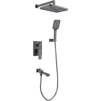 Душевой комплект Raglo R01.27.09 340x220 мм, со смесителем, графит матовый