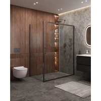 Душевой уголок Cezares Molveno MOLVENO-AH-11-160/90-C-GM-IV 160x90 см, профиль оружейная сталь матовый, стекло прозрачное