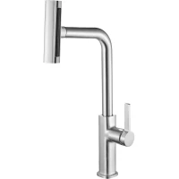 Смеситель для кухни Zorg SH 092 SATIN с выдвижным изливом, сатин