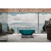 Ванна из полиэфирной смолы Abber Kristall AT9702Aquamarin 180x85 см, отдельностоящая, бирюзовый