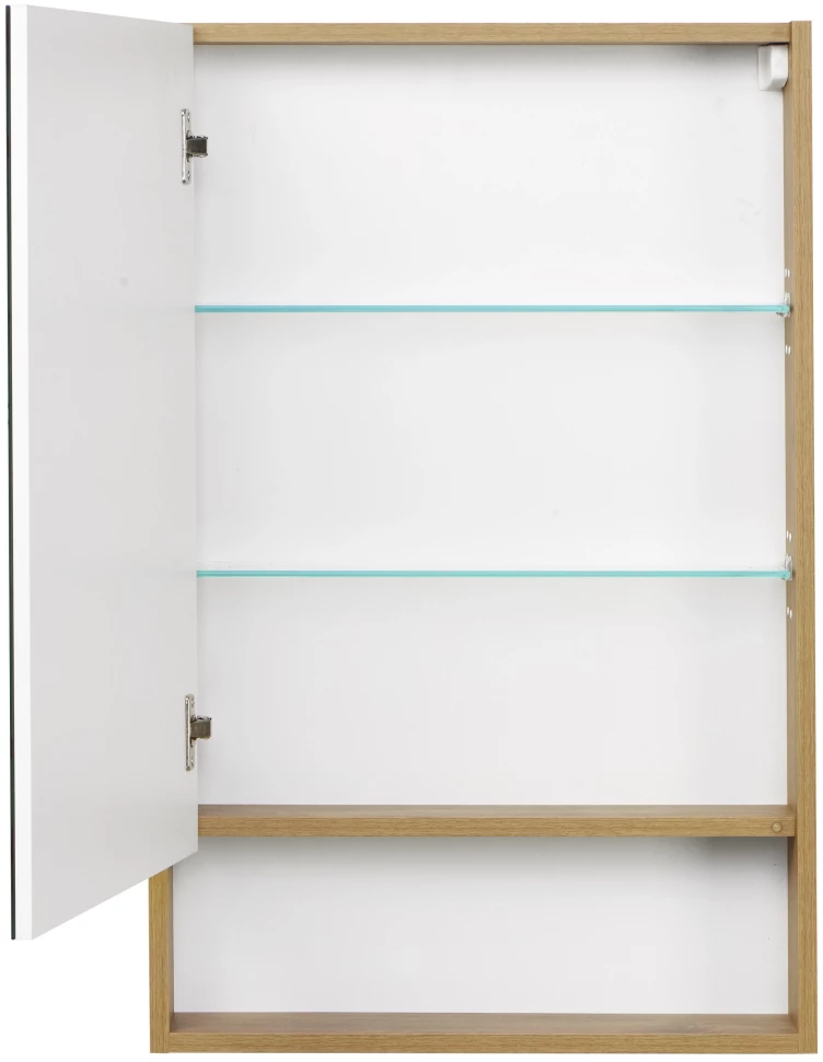 Зеркальный шкаф 55х85 см белый глянец/дуб рустикальный Акватон Сканди 1A252102SDZ90 - фото 2