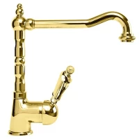 Смеситель для кухни золото 24 карат, ручка металл Cezares Elite ELITE-LLM2-03/24-M