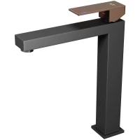 Смеситель для раковины NT Bagno Adigo HBG NT9001HBG черный матовый/розовое золото