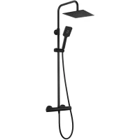 Душевая система AQG Nite 20NITC25NID05 250 мм, с термостатом, черный матовый