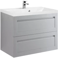 Тумба под раковину Art&Max Platino AM-Platino-750-2C-SO-GCM 73,6 см, подвесная, светло-серый матовый