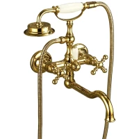 Смеситель для ванны Gappo G3289-6 универсальный, с душевым гарнитуром, золотой