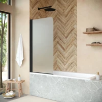 Шторка на ванну Vegas Glass EV LUX 70 02M 10 L 70 см L, профиль черный матовый, стекло сатин