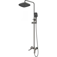 Душевая система Esbano Gemini ESDSGEMI-DSGM 304x204 мм, со смесителем, оружейная сталь