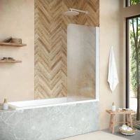 Шторка на ванну Vegas Glass EV NOVO 70 01 02 R 71 см R, профиль белый, стекло шиншилла